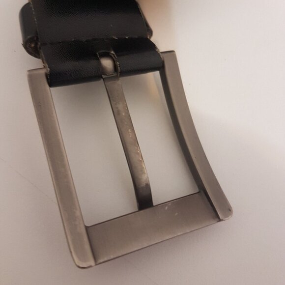 Vintage COWETHER Leather Belt Rare Buckle Black Men 32" - Picture 7 of 12